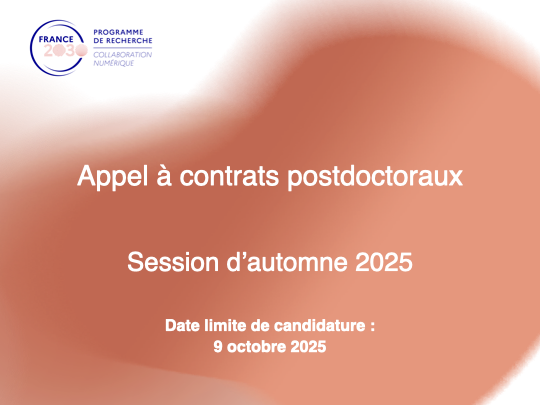 Appel à contrats postdoctoraux – session automne 2025